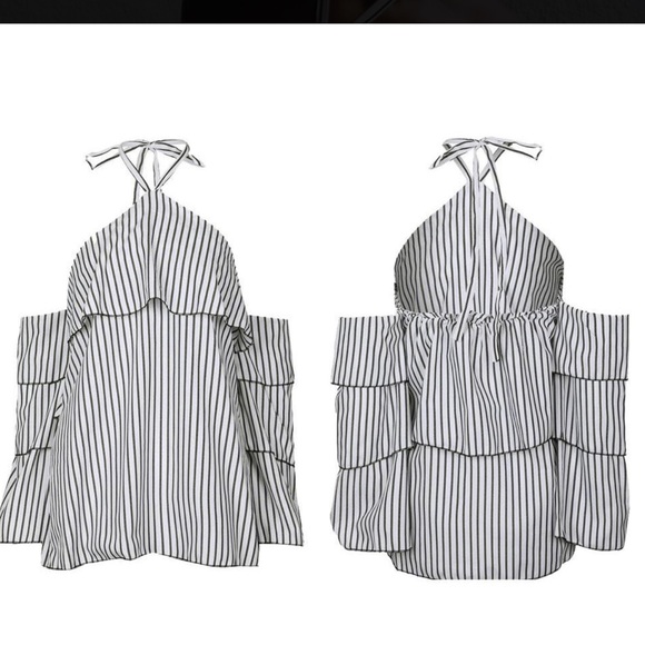 Tops Halter Top Black And White Strips Poshmark
